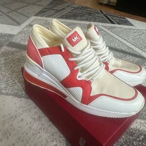 MK Red and White Sneakers